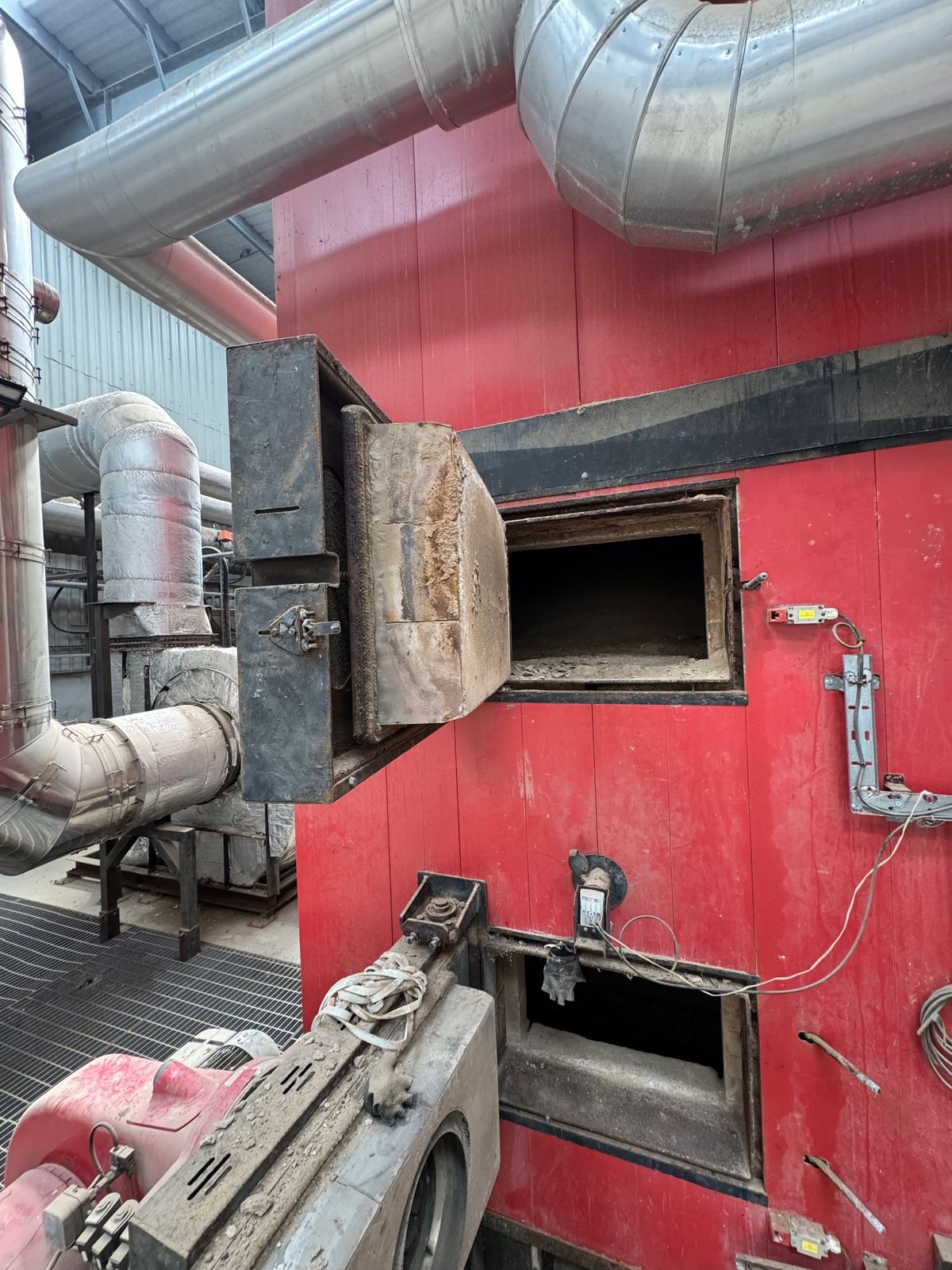 Boiler access door open during recommissioning
