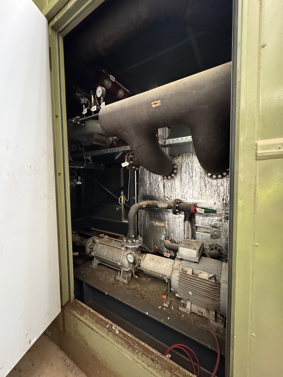 Pump set inside a plant enclosure